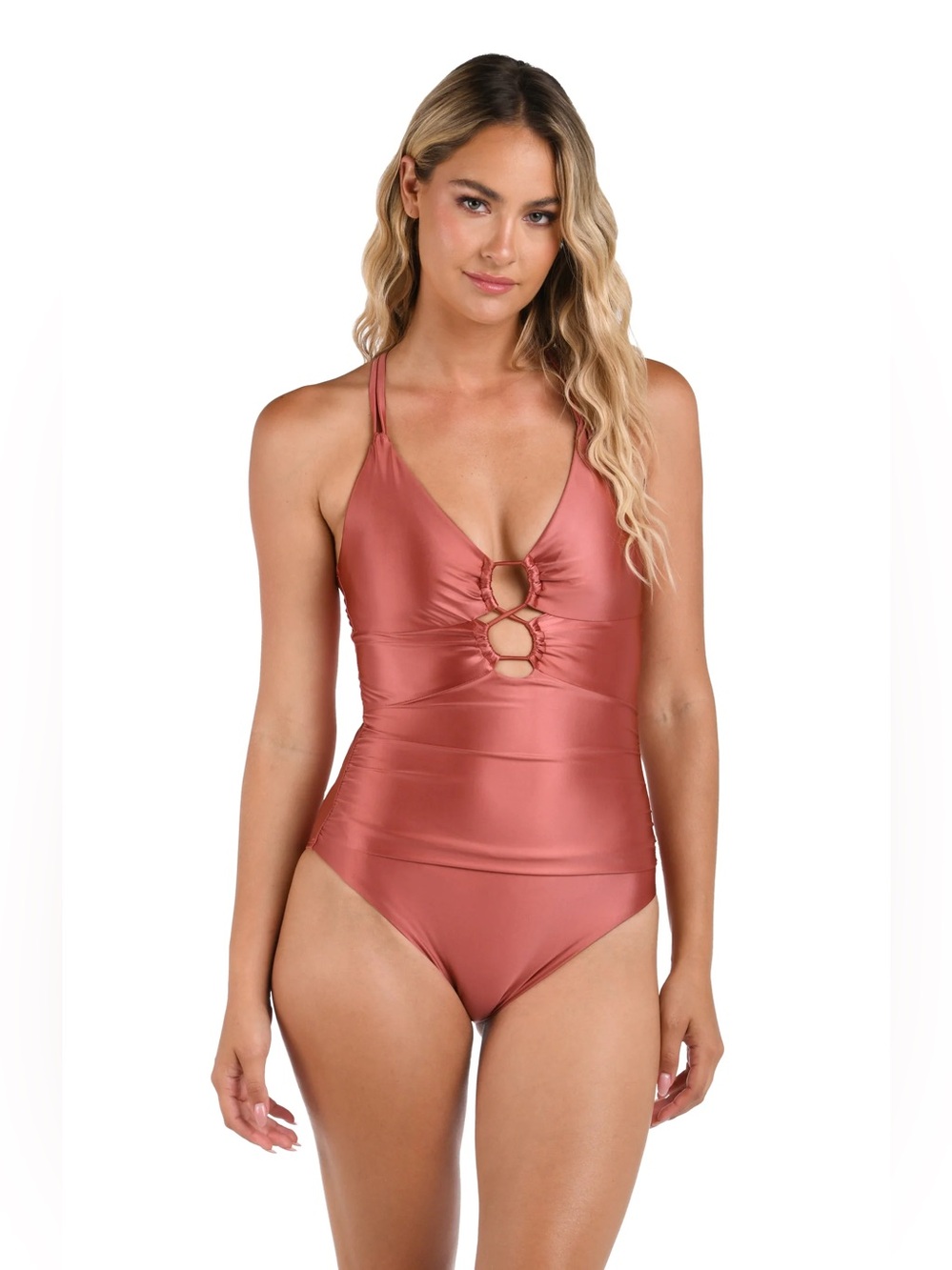 La Blanca Earth Goddess Rose Gold One-Piece Swimsuit